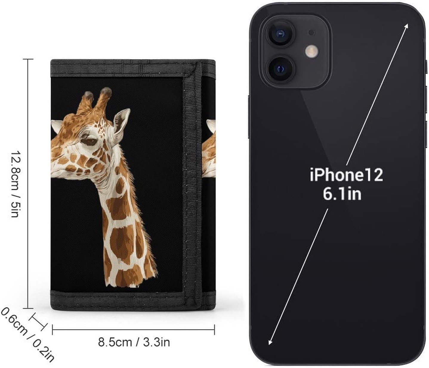 Long Necked Giraffe Trifold Slim Wallet Front Pocket With Money Clip And ID Credit Card Slots For Travel Work