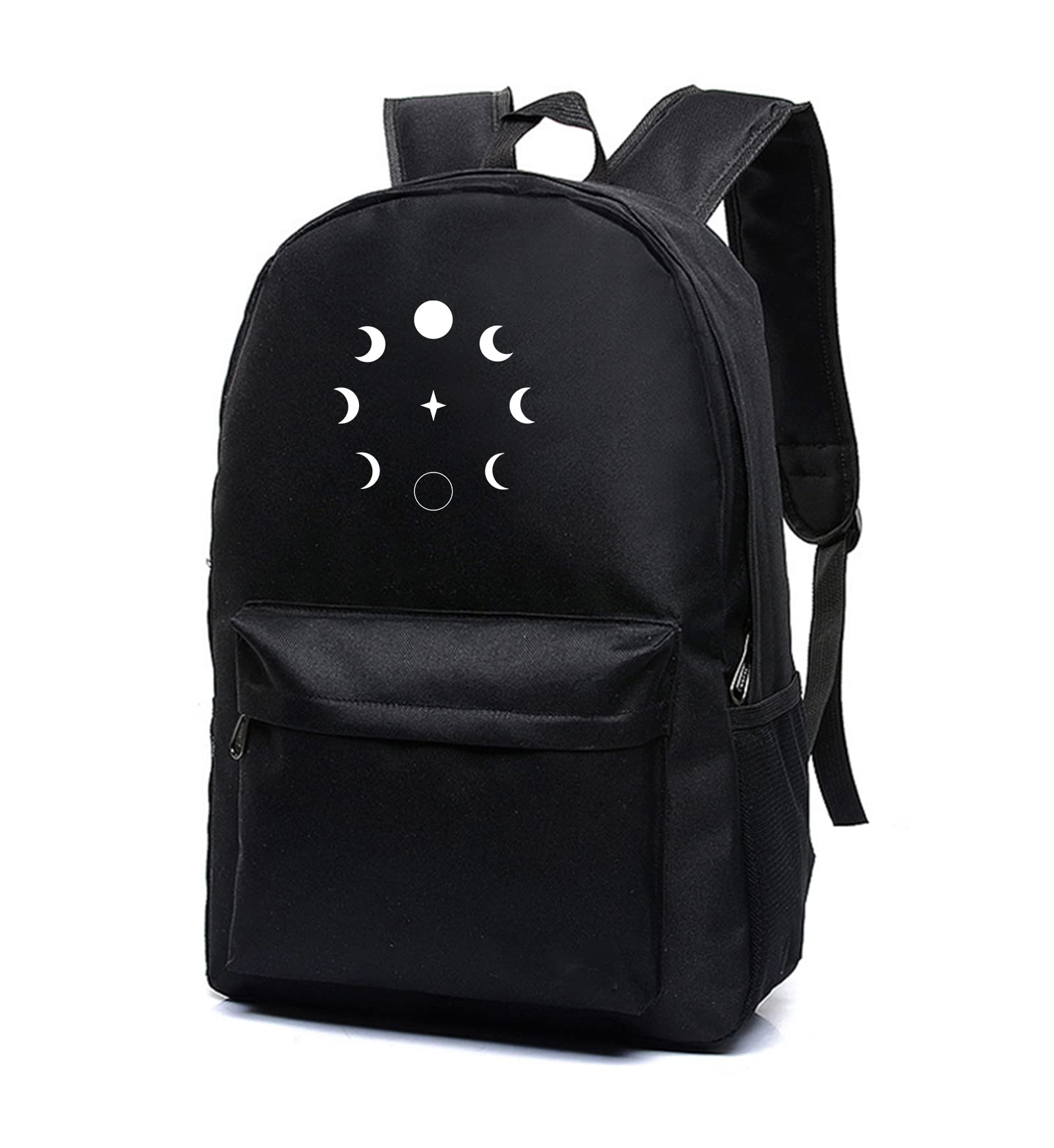 Moon Wiccan Lunar Phases Unisex Classic Canvas Goth Backpack for School Bookbag