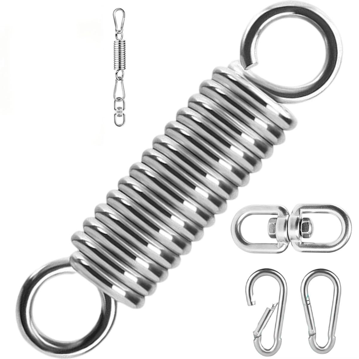 Viciyoo Swing Spring Set 360°Rotating Ring 2 Carabiners Hanging Accessories For Hammock Chair Sandbag