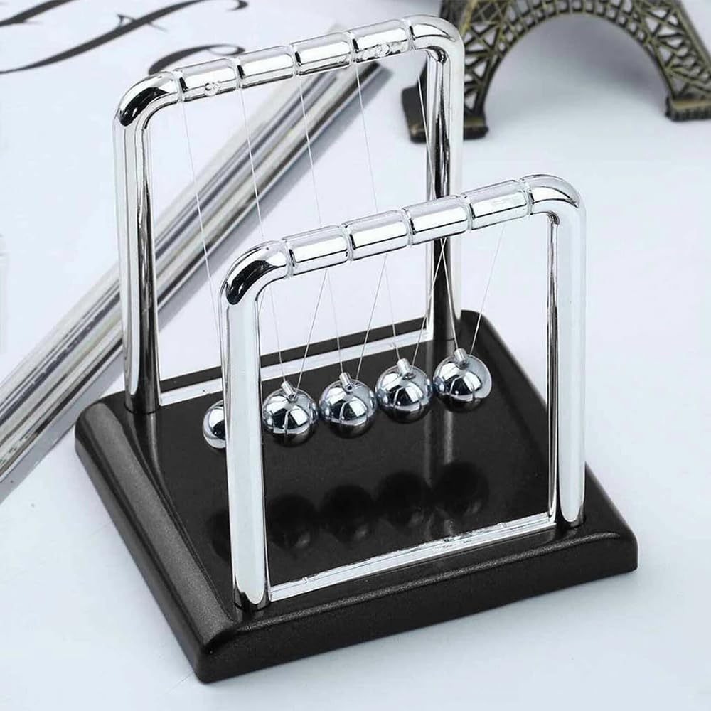 Ascension Newton Cradle Pendulum Motion Toy & Swing Balance Collision Ball Decoration Figurine Science Physics Gadget with Polished Plastic Base & Nylon Strings for Office Desk (B0DHXV1G3Q) Amazon Price History, Amazon Price Tracker