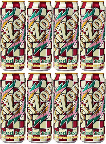 Arizona Tea Raspberry, 23 Fl Oz Tall Cans (Pack of 8, Total of 184 Oz)