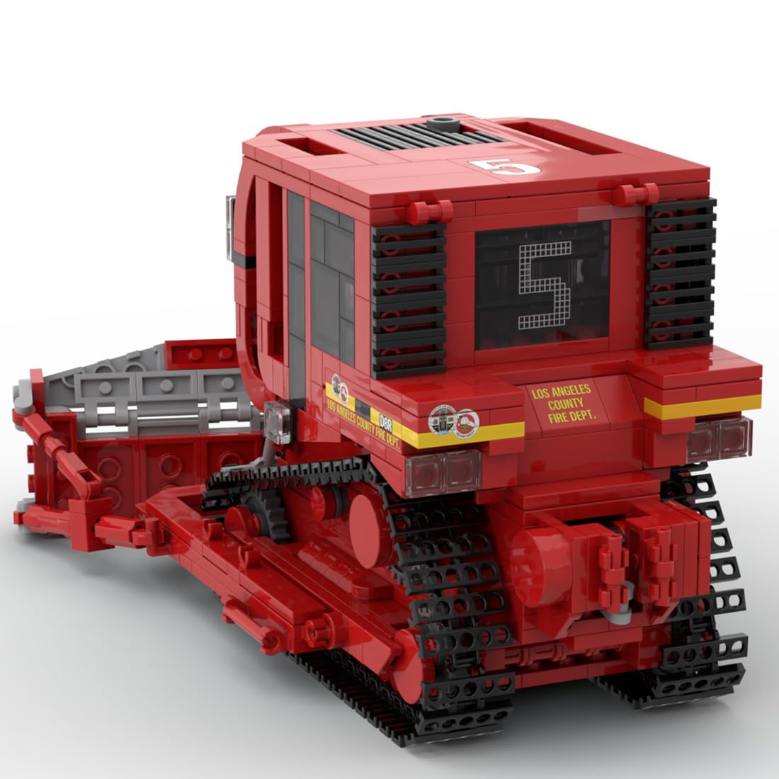 1803 Teile Schwerlast Tieflader Lkw Bausatz, Baumaschinen Transport Modell | mit Zugmaschine & Raupenbagger, glatte Bausteine + QR-Anleitung für Erwachsene & Sammler