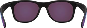 Piranha Digital Unisex Retro Sunglasses with Purple Pattern Frames and Blue Mirror Lens