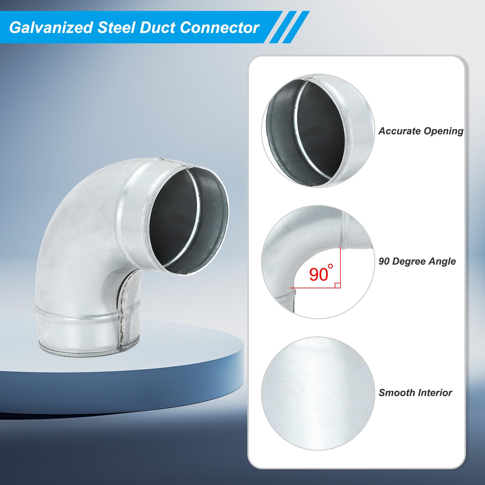 PATIKIL 4 Inch 90 Degree Duct Connector - Image 3