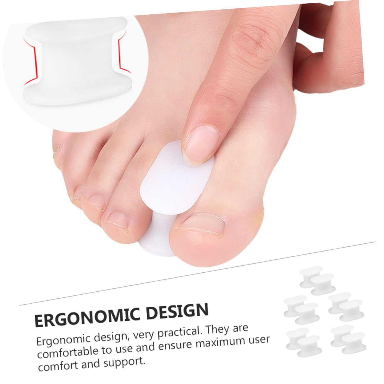 Ipetboom 2sets 5 Pairs Big Bunion Straightener Durable Hallux Separator Comfortable Breathable Design for Everyday Use with Shoes and Socks 5pairs*2