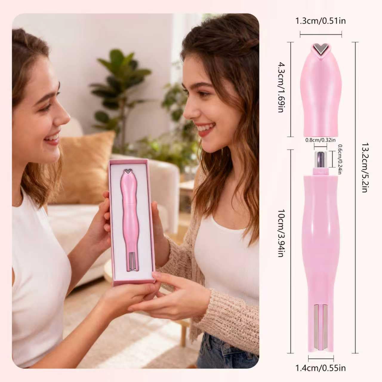 Heart Magnet for Cat Eye Gel Polish,2025 New Cat Eye Magnetic Nail Art Tool,3-in-1 Heart Shape Round Line Shape Nail Art Magnet Pen for DIY Nails Salon Decoration (Pink)