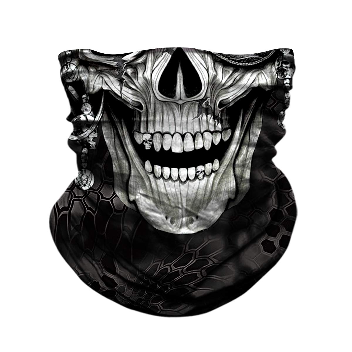 M-YOUNGSkull Face Sun Mask Half,Bandanas,Neck Gaiter, Headwear, Headband for Fishing, Hunting,Yard Work