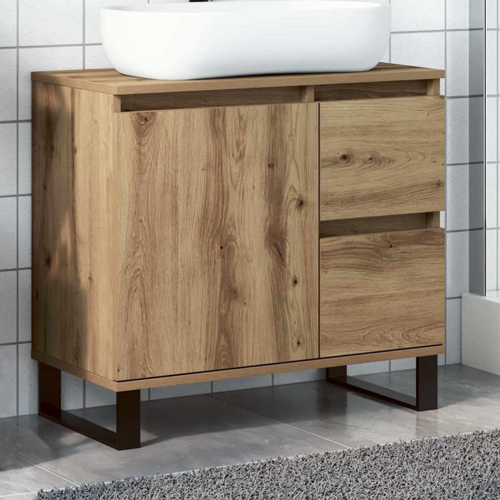 Mueble de Lavabo Madera de ingeniería Roble Artisan 65x33x60 cm,Mobiliario,Muebles de baño,18.05kg-857230