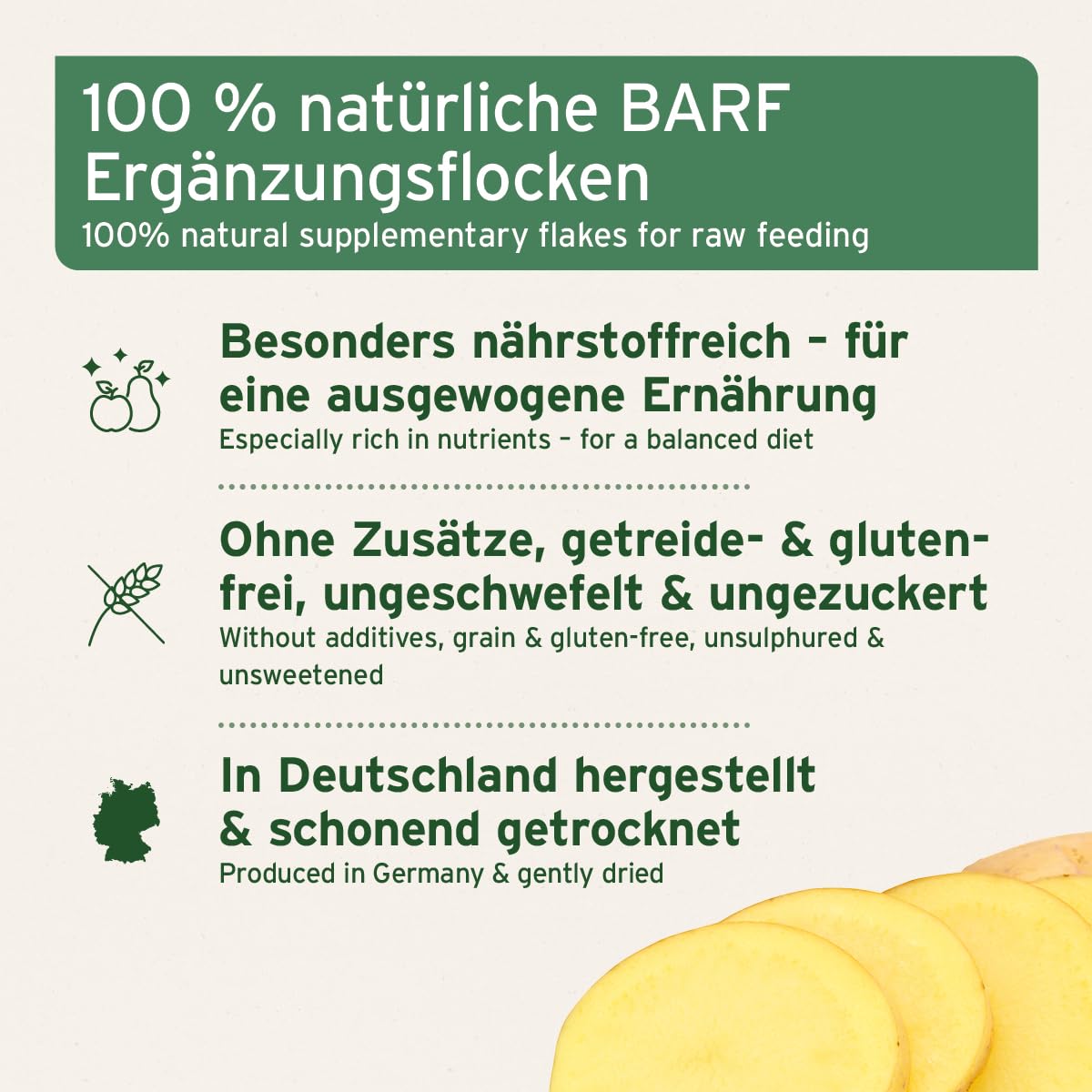 AniForte Kartoffelflocken Hund 5 kg - Natürlicher BARF Zusatz für Hunde, Einzelfuttermittel, Gemüseflocken für Hunde, Barffutter