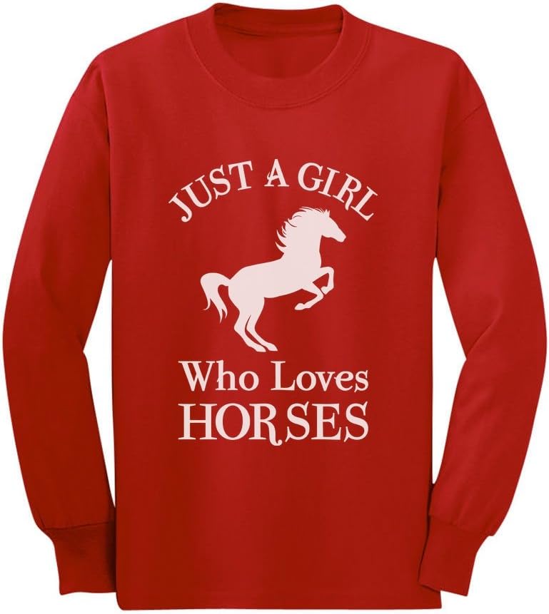Tstars Horse Gifts A Girl Who Loves Horses Youth Kids Girls Long Sleeve Tshirt