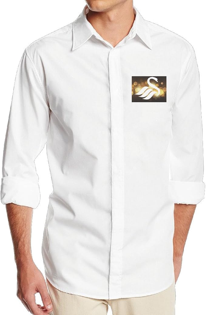 Amazon カミシ Kamici 男 大人 長袖ワイシャツ 今季最新 サッカー スワンズ イラスト トップス お出かけ 品質 White X Large シャツ 通販