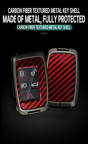 Miniatura 4 de ontto Funda para llavero con patrón de carbono para Land Rover LR2 LR4 Fit para Range Discovery Evoque Fit para Jaguar F-Type XJ XF Smart Remote