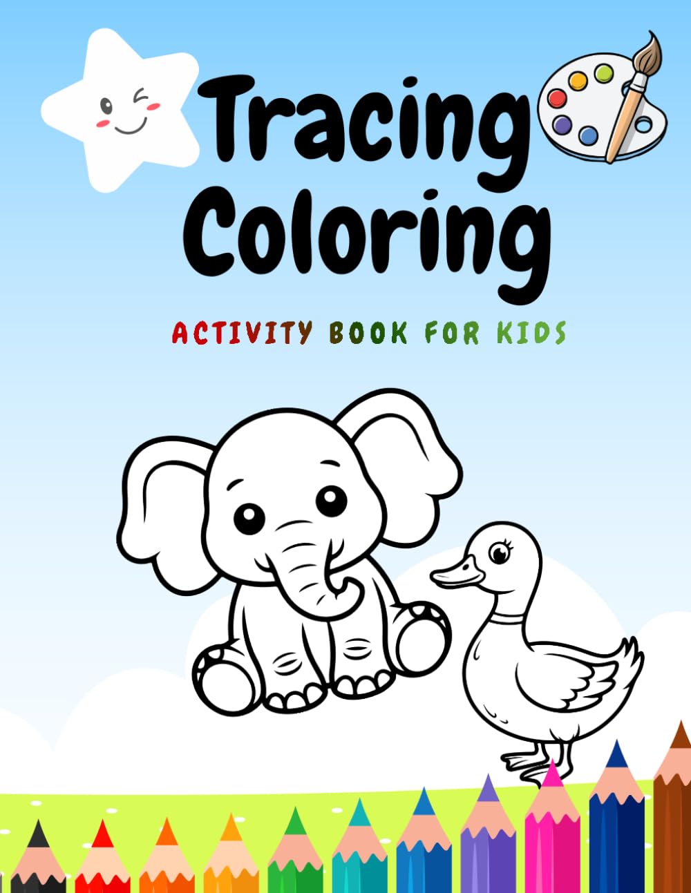 Tracing and Coloring Jumbo Activity book: Kids Activity Book with 100 unique pages for tracing and coloring
