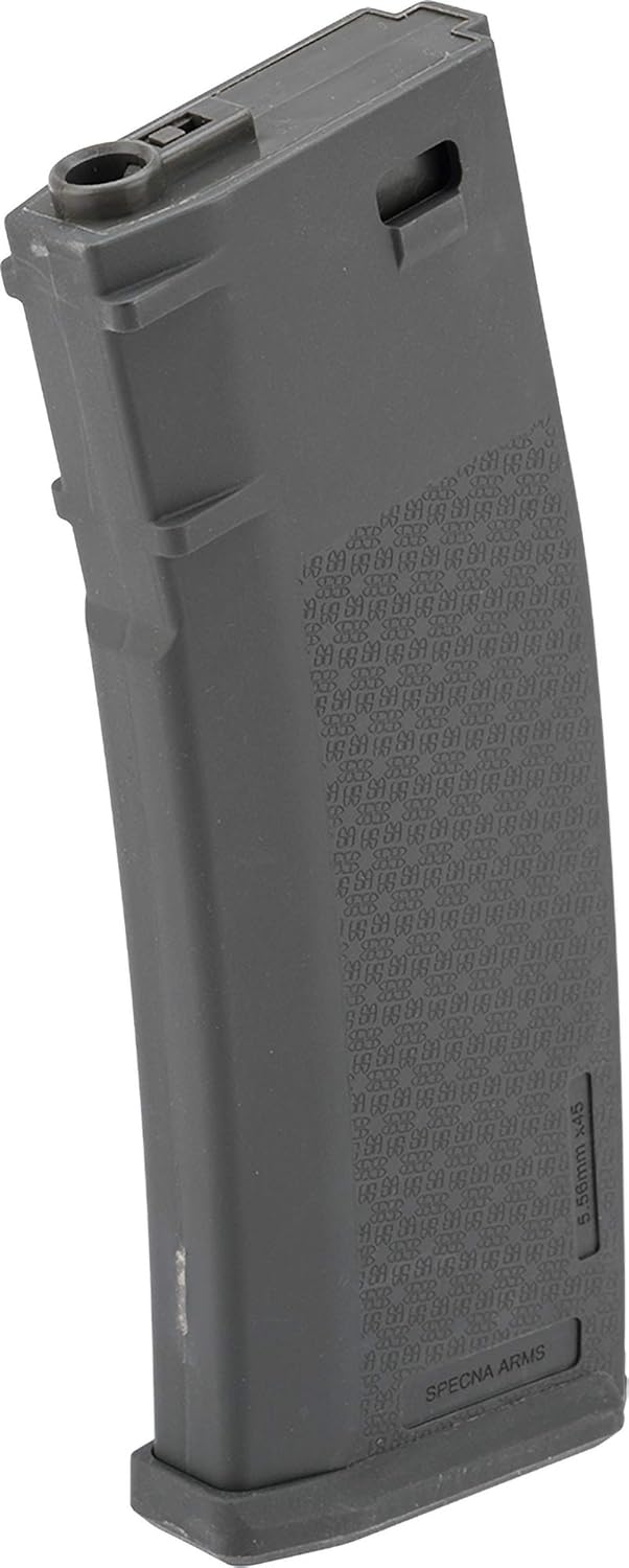 Evike Airsoft - Specna Arms 120rd Mid-Cap M4-Style Polymer AEG Airsoft S-Mag (Color: Grey)