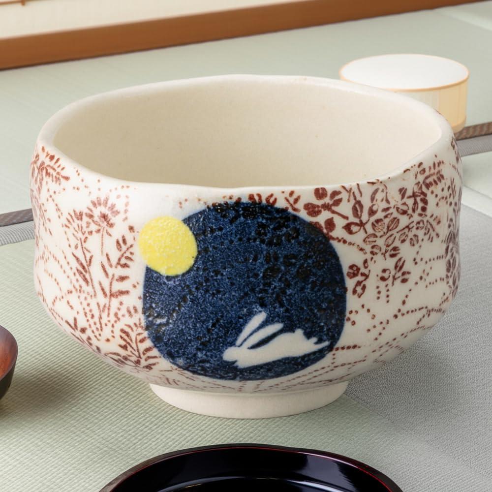 抹茶碗 小茶碗・月うさぎ 陶器 美濃焼 日本製 茶道 茶道具 抹茶茶碗 Amazon
