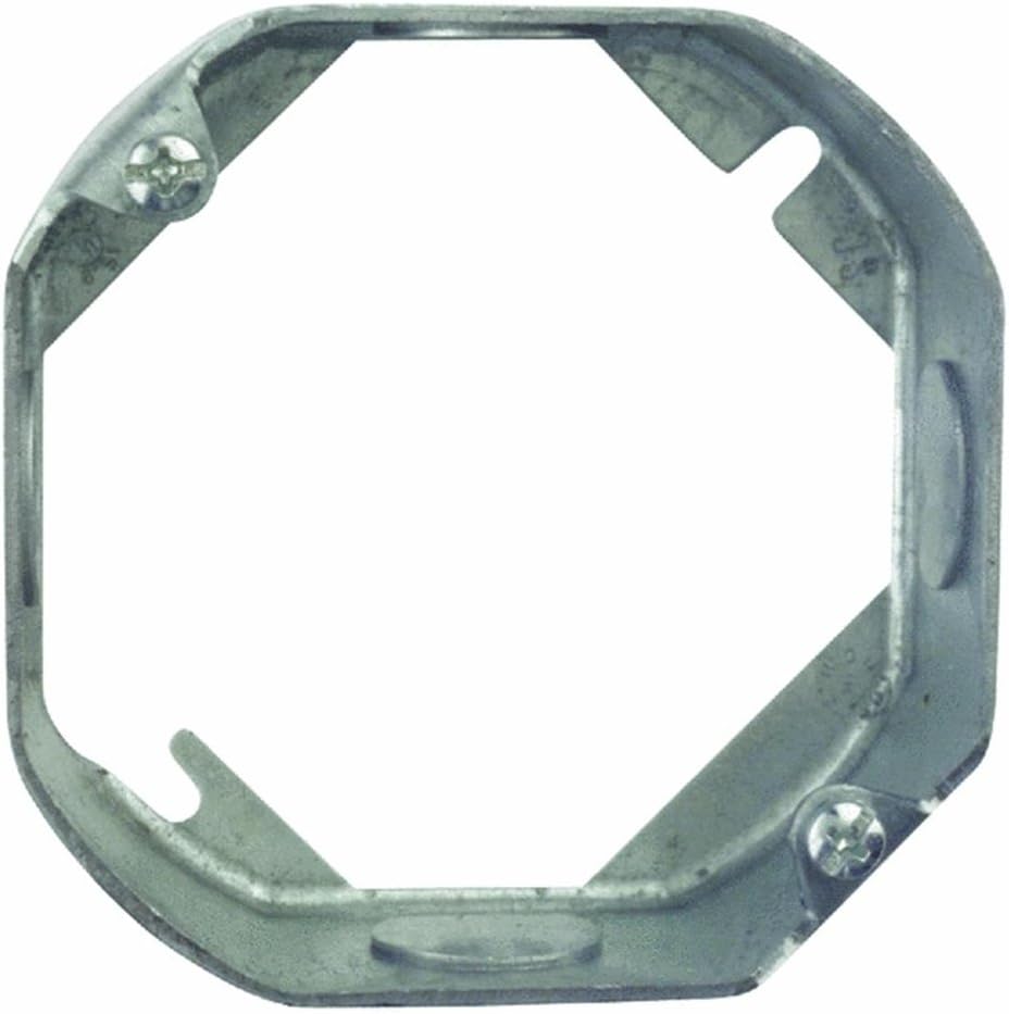 Steel City 55151-1/2-25 4-Inch Diameter 1-1/2-Inch Deep 15.8-Cubic Inch Pre- Galvanized Steel Octagon Box Extension Ring