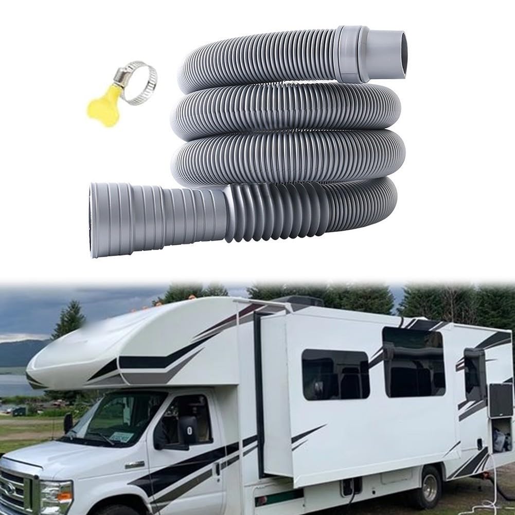 Shophubio Adjustable RV Drain Hose for Caravans, Motorhomes & Campervans – Flexible For EVA Waste Pipe, For Length with 30–42mm Adjustable Outlet (For) — view 3