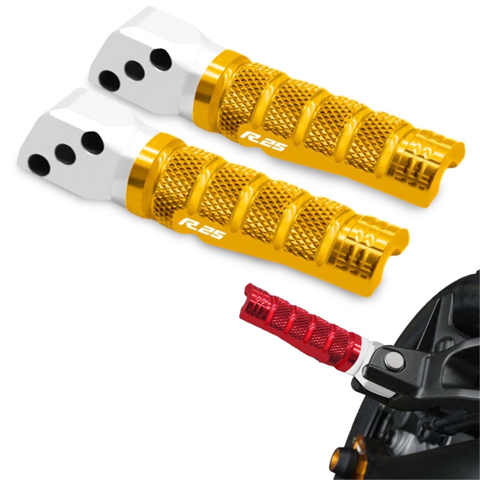 Pédales Repose-Pieds Moto Arrière Antidérapantes et Robustes pour YZF R25 R15 V15
