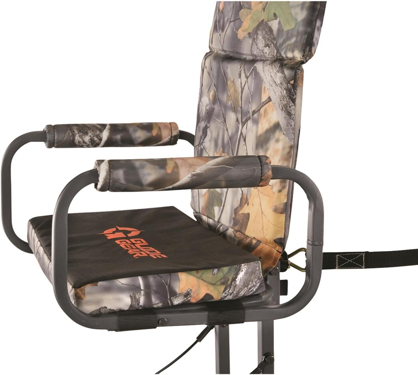 Guide Gear Deluxe Hang-On Tree Stand Chair for Hunting Cushion Seat Hunt Gear Equipment Accessories, Camo Camo