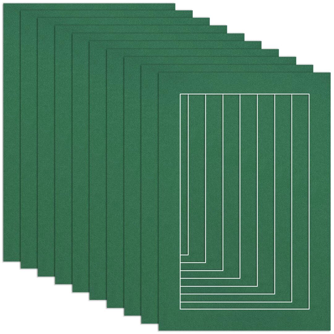Procut Global 12x8" Emerald Picture Mounts to Fit 10x6" Aperture - Precision Cut Cardboard Photo Mount - Ideal for Frames, Prints, Artwork & Certificates - Sizes & Colours Available - 10 Pack โ image 1