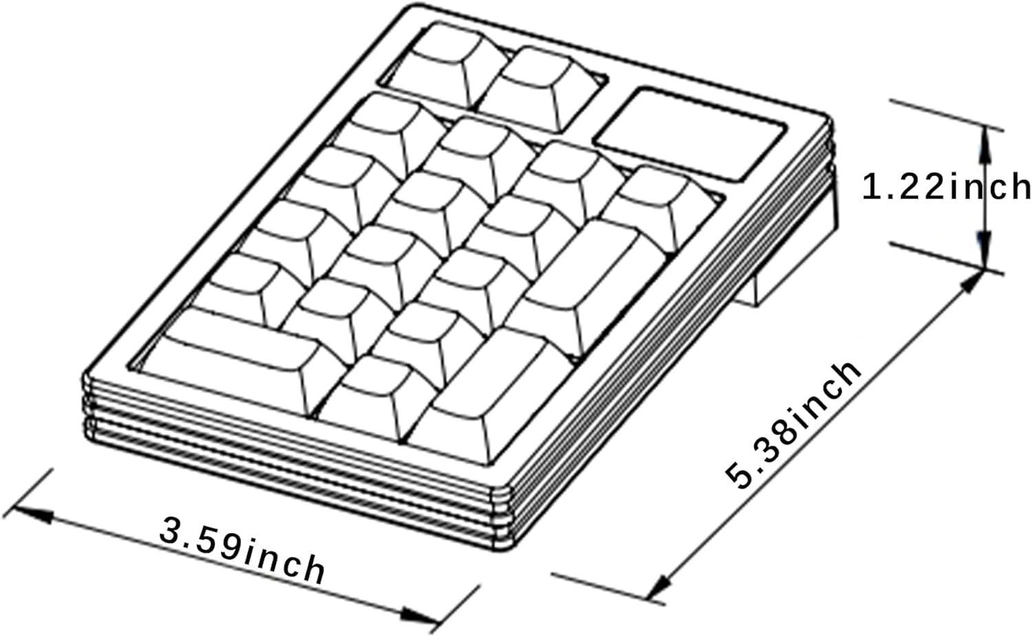VIA Pavé numérique programmable, pavé numérique macro mécanique filaire USB, pavé numérique portable à 19 touches avec rétroéclairage RVB, alliage d'aluminium avec bouton (jaune)