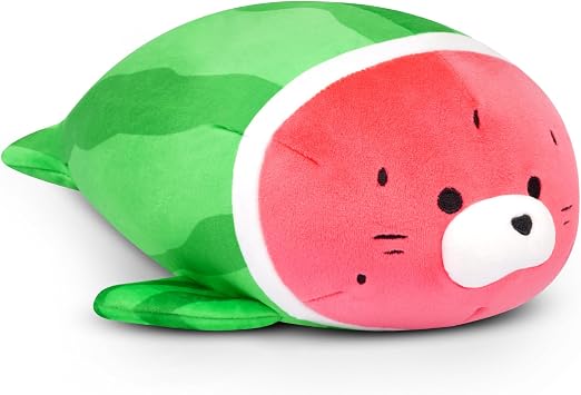 Weighted Plush - 9 Inch Weighted Watermelon Seal Plush, Cute Seals Plush Small Plush Pillow, Soft Cute Weighted Plush Watermelon Sticker Toy Gift for Kids Boys Girls