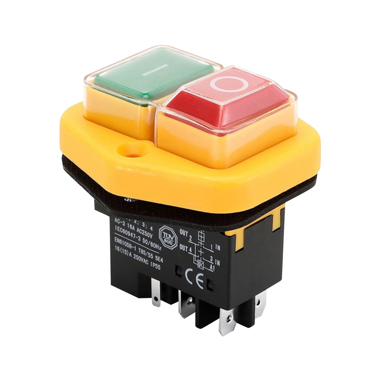 5 Pin 220V-250V Cement Mixer On Off Switch 900 41700 74651 Compatible with Belle Minimix 150 May 2007+ Start Stop Switch Alternative to KJD17 Withstands Vibrations Dust and Moisture