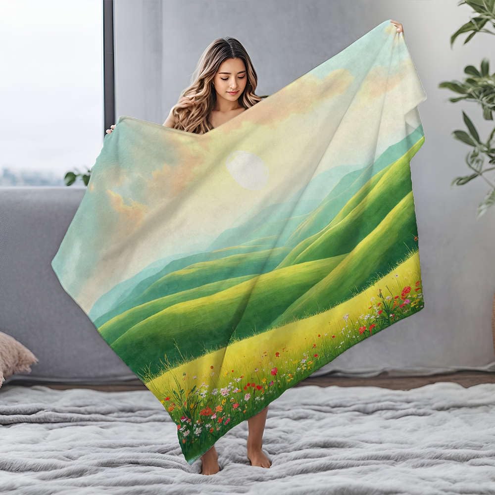 Couverture chauffante 150 x 200 cm grand plaid électrique motif nature