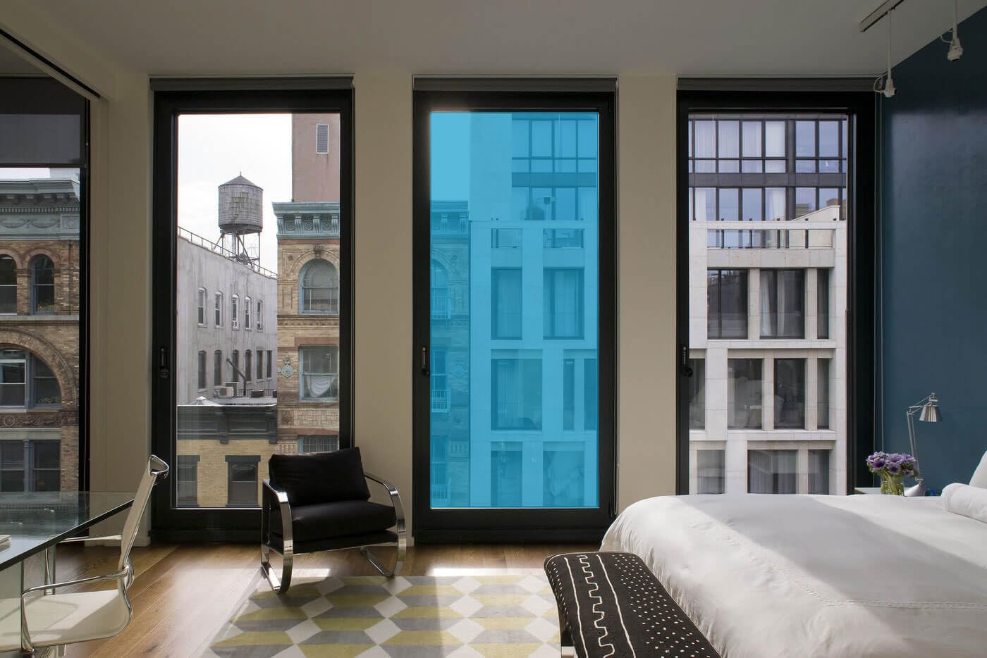 NewL Film Vitre Auto Pet Auto-Adhésif Protection UV 99% Bleu Ciel | Plusieurs coloris, dimensions 50x200 cm, épaisseur 0,06mm, outil de pose inclus, pour voitures, bureaux, magasins, vitres