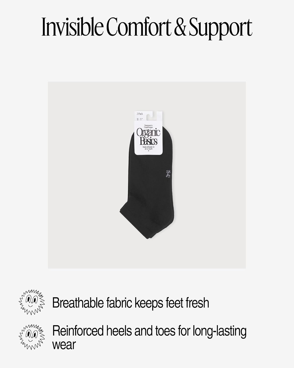 Organic Basics Unisex Core No Show Socks