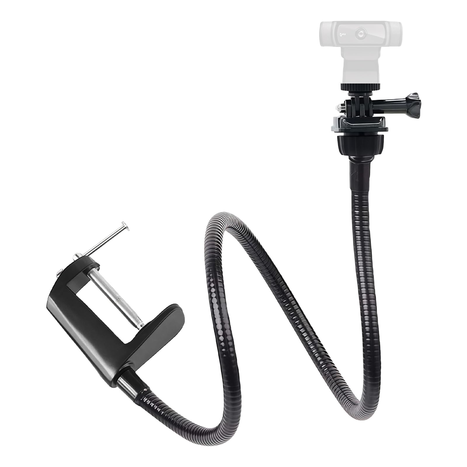 Webcam Stand, 66cm Verstellbarer Schwanenhals Webcam-Ständer, Schreibtisch-Klemmhalterung, für Logitech C920 C922x C930e C922 C930 C615 Brio Kameras - 1/4" Gewinde