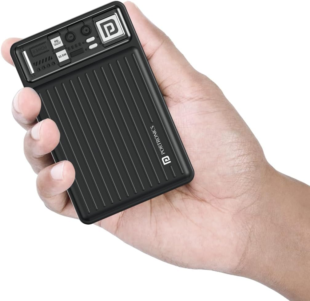 - Luxcell Mini 20K Advanced 20000 mAh Nano Power Bank with 22.5W Max Output, LED Indicator, Mach USB-A Output, Type C PD Output, Type C Input, Wake Up Button(Black)