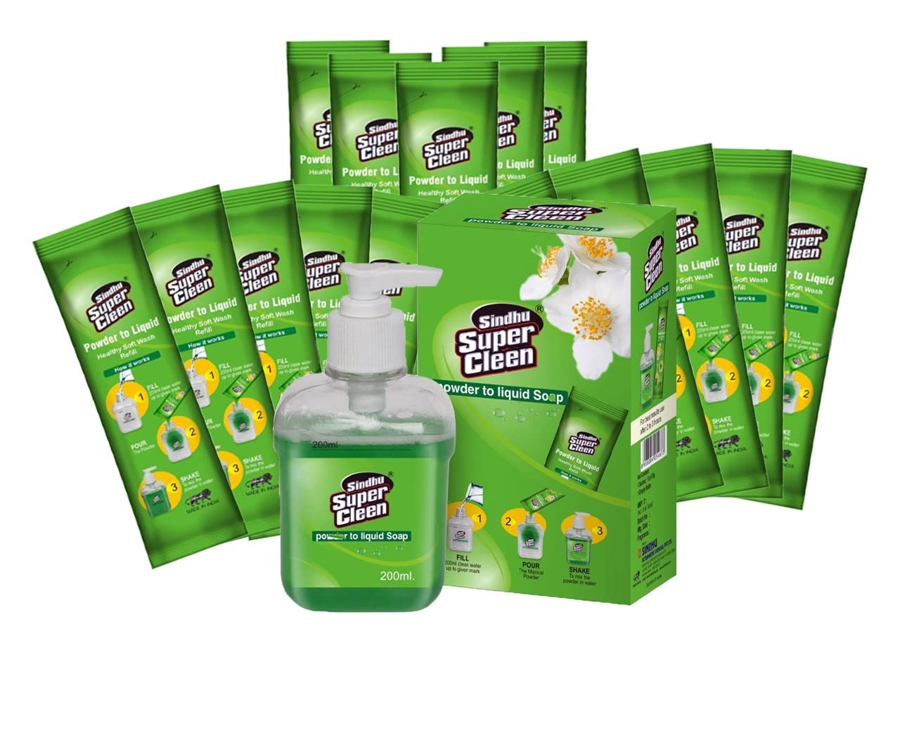 SINDHU SUPER CLEEN powder to liquid soft & gentle hand wash with Germ