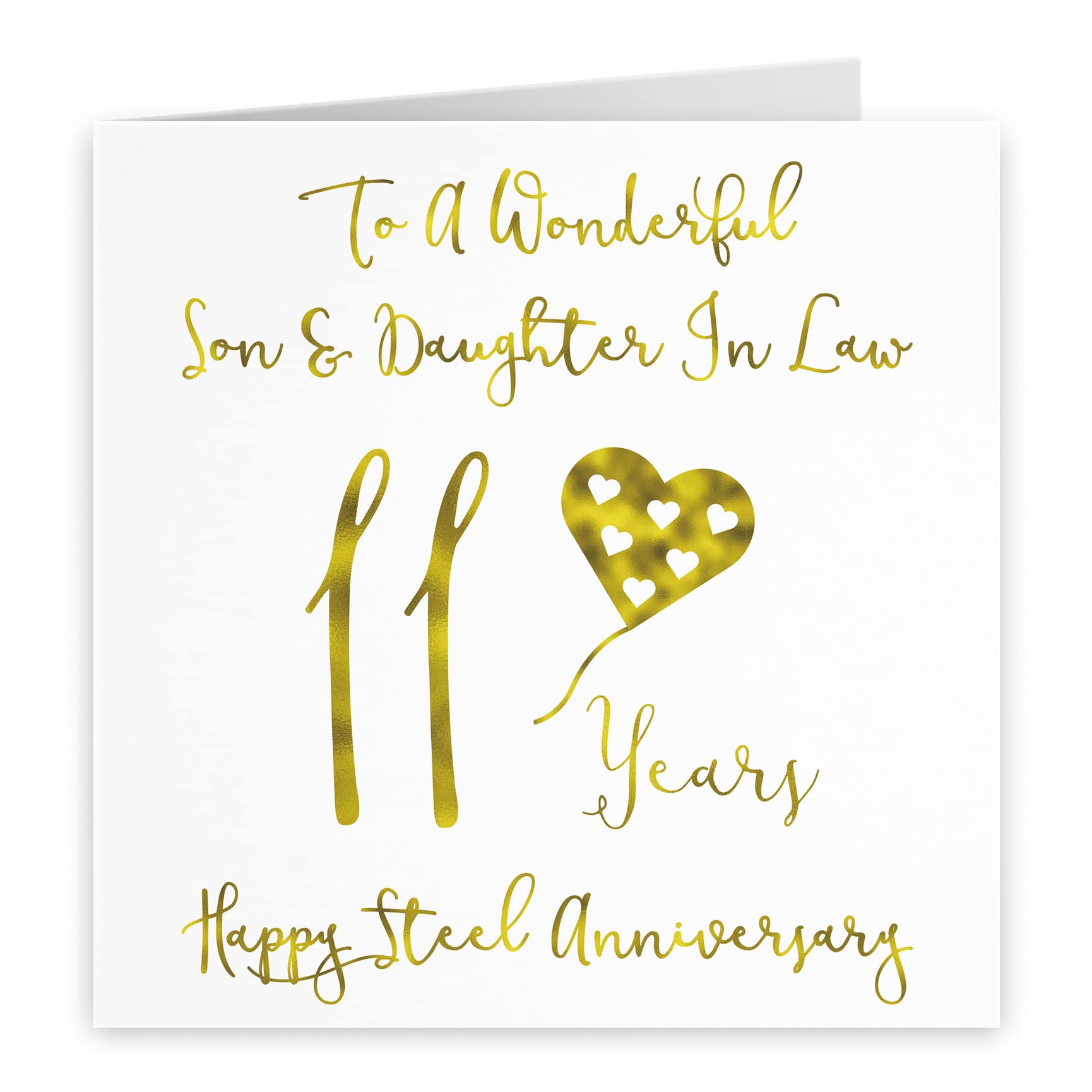 Hunts England, Son And Daughter In Law 11th Anniversary Card, To A Wonderful Son & Daughter In Law, 11 Years - Image 2