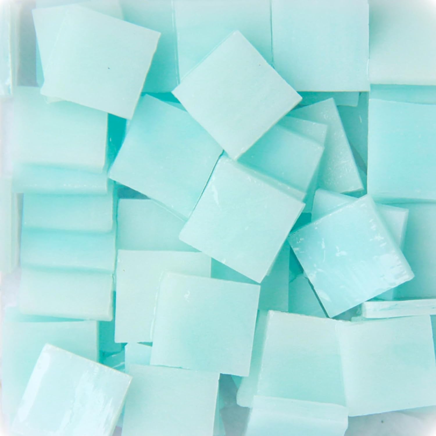 130pcs/200g Pack of Mosaic Tile Supplies for DIY Crafts, Plates, Picture Frames, Flowerpots, Handmade Jewelry - 1.5x1.5 cm Square Glass Decorative Tiles (White)