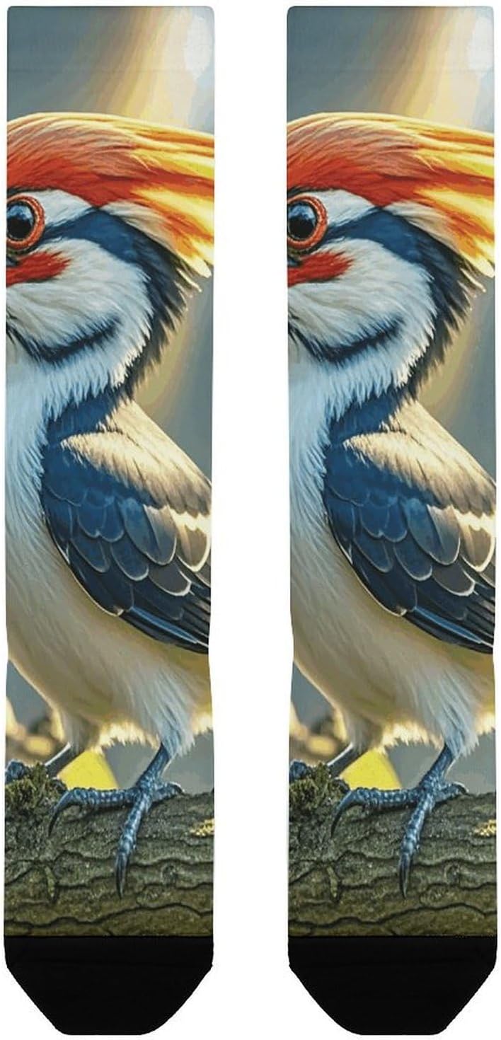 Great Woodpecker Knee High Soccer Socks Moisture Wicking
