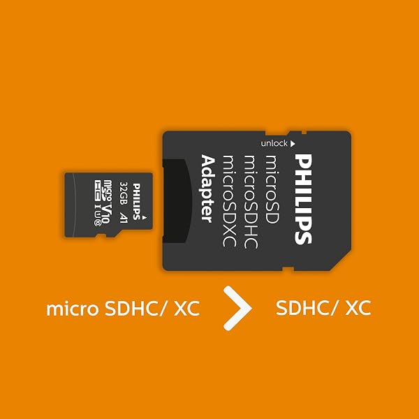 Philips 32 GB Class 10 Micro SDHC Memory Card with Adapter - 4