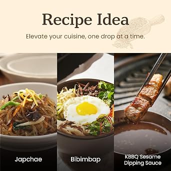 Premium Sesame Oil [5.4 Fl Oz] -100% Pure Toasted Sesame Seed Oil | Korean-Style Rich & Nutty Flavor | Asian Cooking Oil for Stir Fry, Noodles, Dressing & Drizzle - Ofood