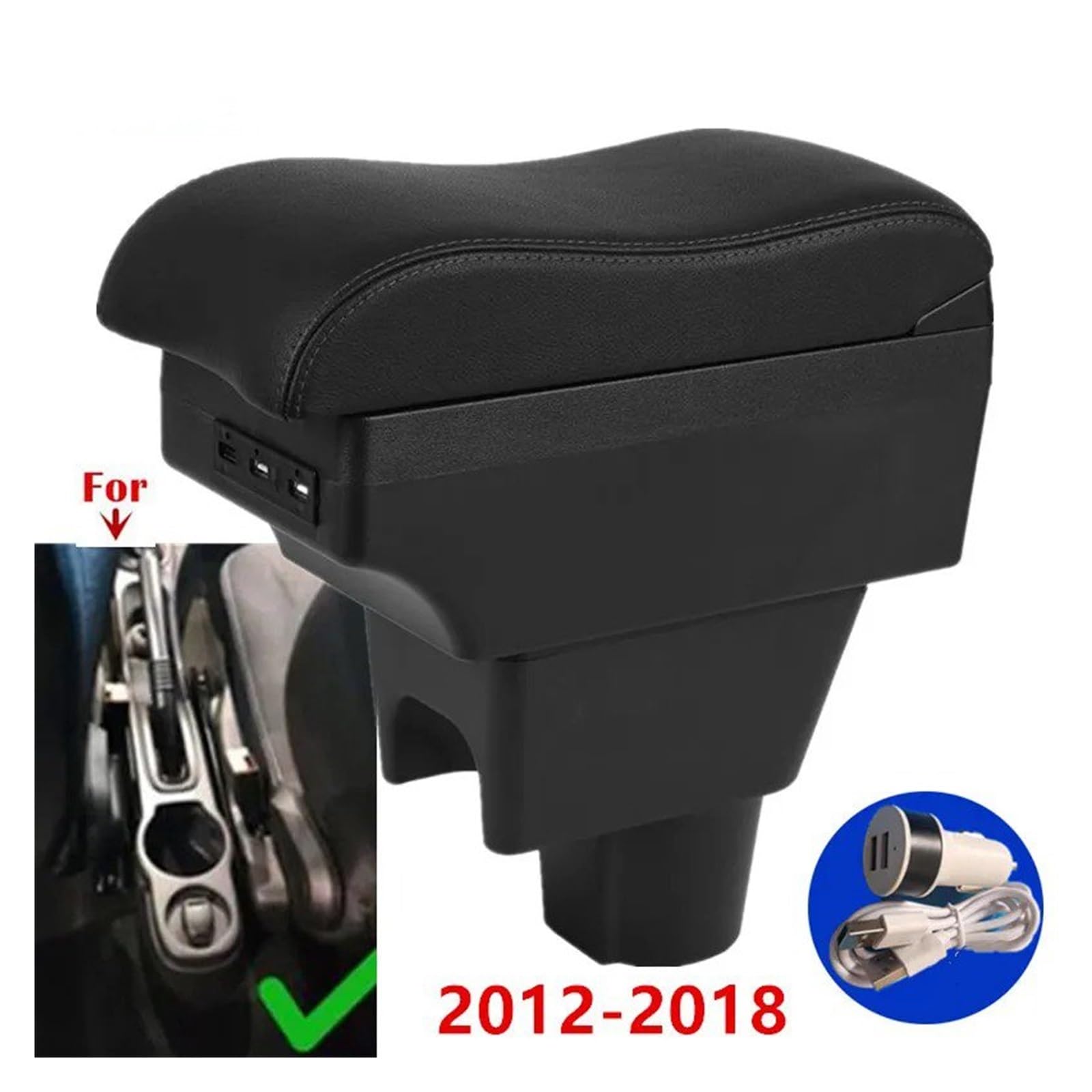Per Terrano 3 2012-2018 Box Bracciolo Auto In Pelle Con Superficie Curva
