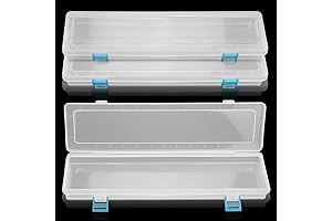 3 Pack Translucent Brush Storage Boxes for Long Tools