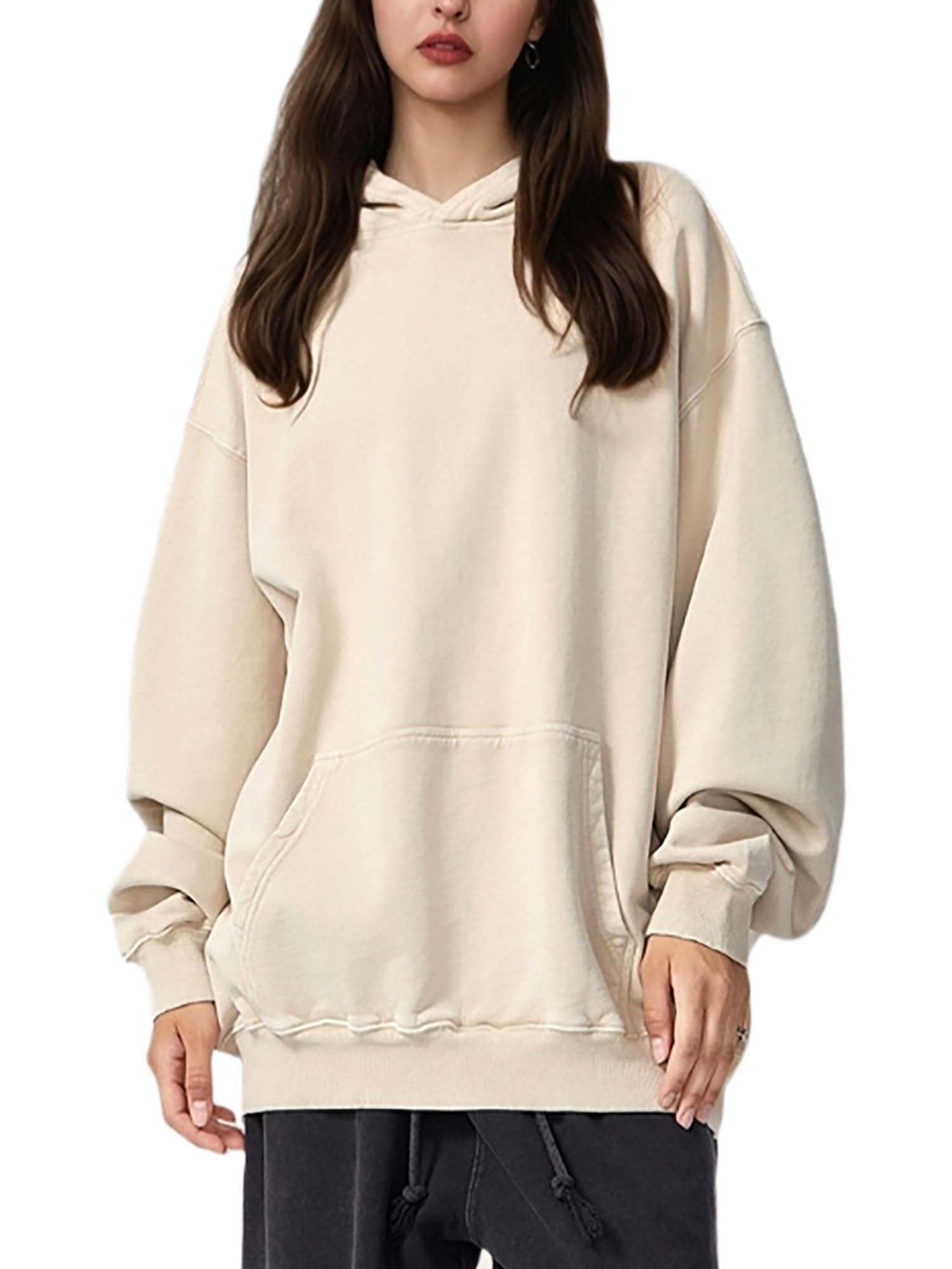 Felpa Oversize Con Cappuccio Per Uomo E Donna, Felpe Con Cappuccio Per Coppie Con Effetto Vintage Batik Sfumato, Hoodie Unisex Con Lavaggio Acido, Stile Streetwear