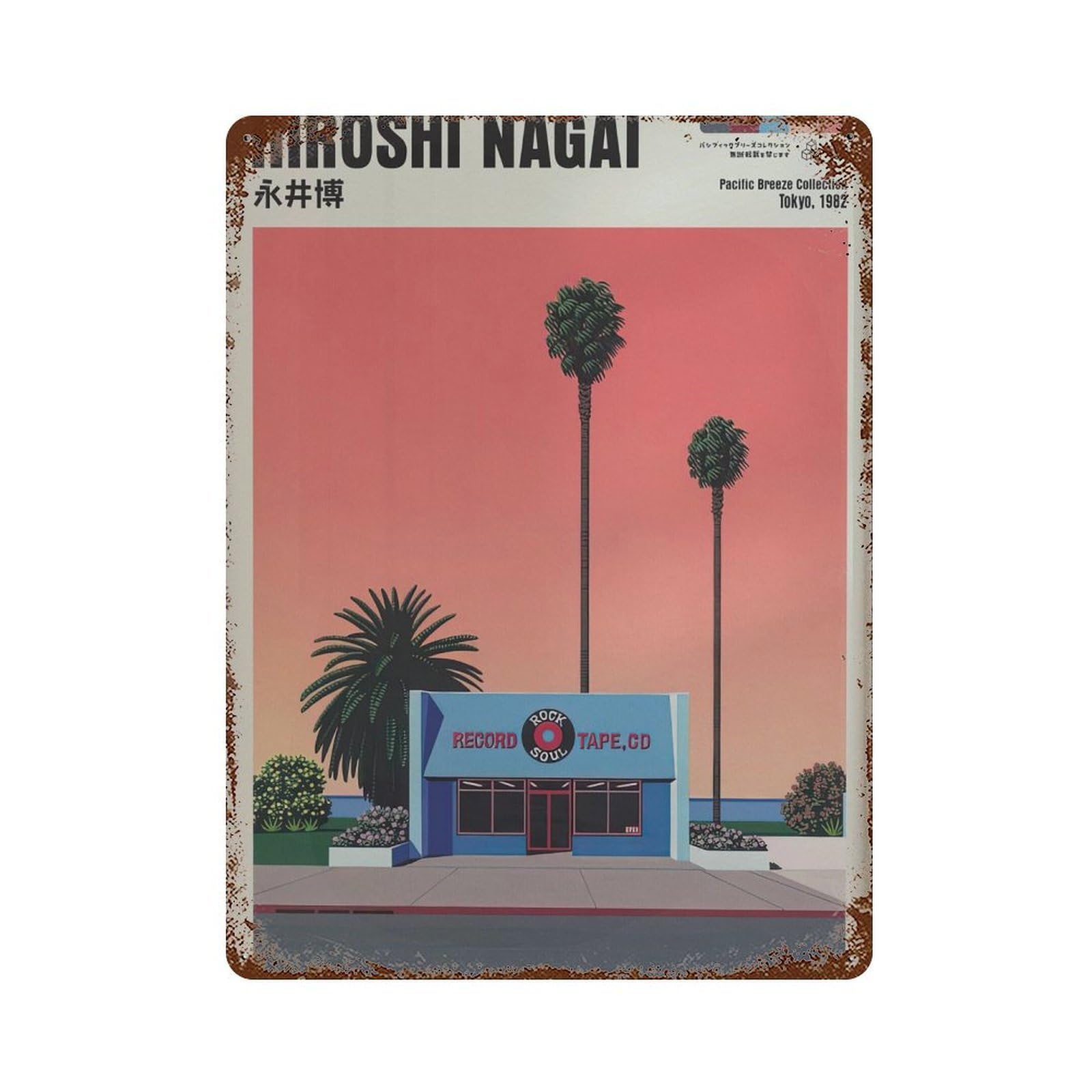 xiaoxiaoshen Hiroshi Nagai Japanese City Pop. Minimalist Home Decor Wall Decor Art Metal Tin Poster Modern Home Decor Art Home Bar Shop Decorations Vintage Sign 40x30cm