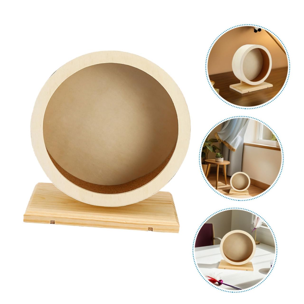 Gatuida 2 Piezas Rueda de de hámster silencioso pequeña Rueda de hámster silenciosa silenciosa de Madera Beige