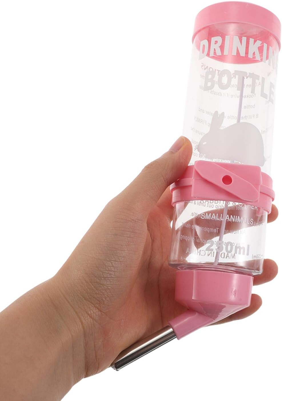 Yardwe 5pcs Leakproof Small Animal Water Bottles 250ml Hamster Drinkers Anti-bite Nozzle for Rabbits Chinchillas Squirrels Guinea Pigs and Rats Pet Water Dispensers for Cage Use