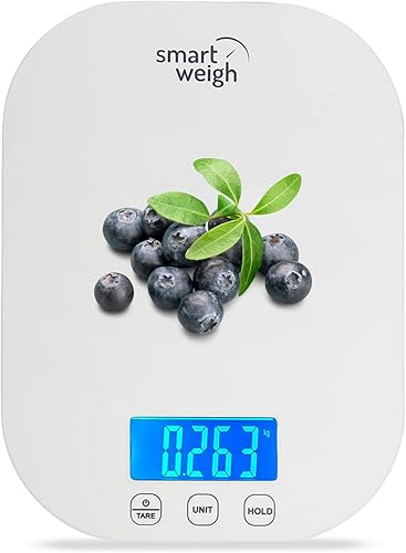Smart Weigh Báscula digital de alimentos de cocina de 11 libras, báscula de peso mecánica precisa con modos de 5 unidades, gramos y onzas para