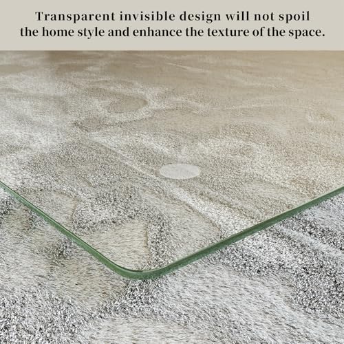 Image of [Tempered Glass] 40 inch x 80 inch Glass Office Chair Mat for Carpet