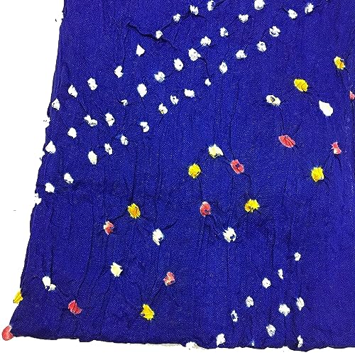 Women's Cotton Bandhani Dupatta (Blue)3