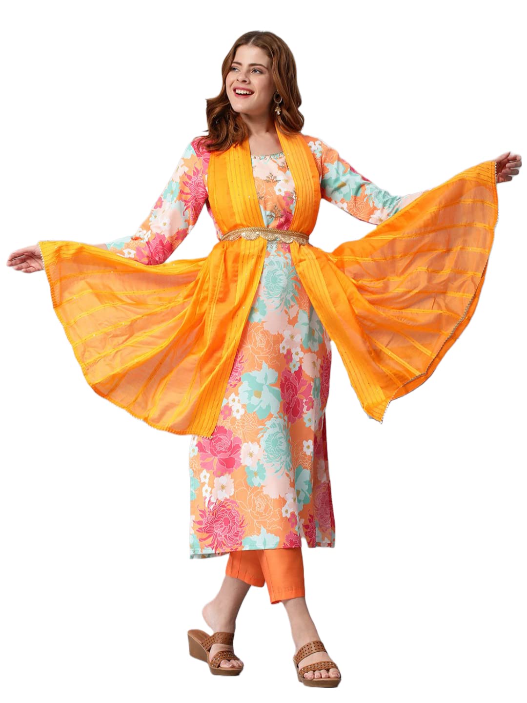 GoSriKiWomen Kurta with Pant & Dupatta