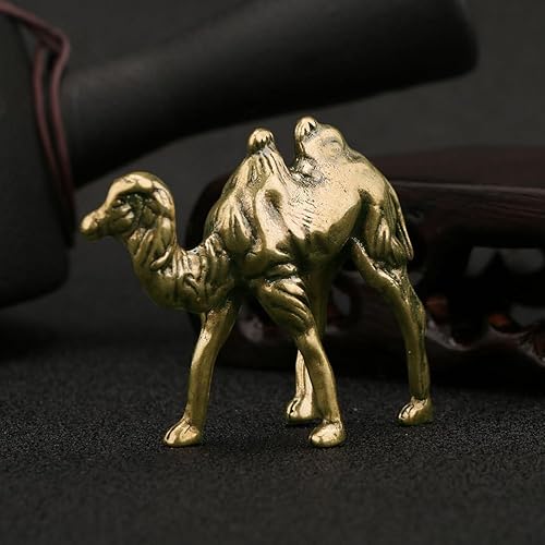 Miniatura 6 de Garneck Decoración de mesa de camello de latón Escultura de camello de cobre, figura de camello de latón, escultura de animales de latón, riqueza,