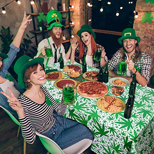 2 Pieces Weed Leaf Tablecloth Pot Leaves Tablecloth Tropical Rectangular Table Covers Disposable Rectangular Table Covers For Kitchen Dining Room Party Home Decor (51.2 X 86.6 Inches) #TOP3